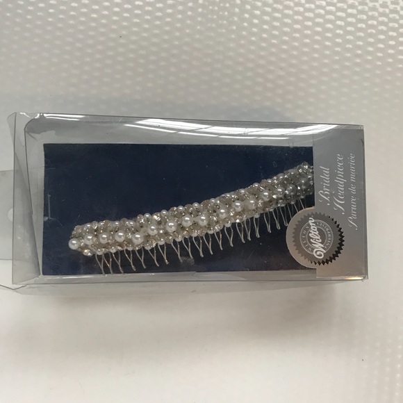 Pearl Rhinestone Comb Headpiece - Picture 2 of 3